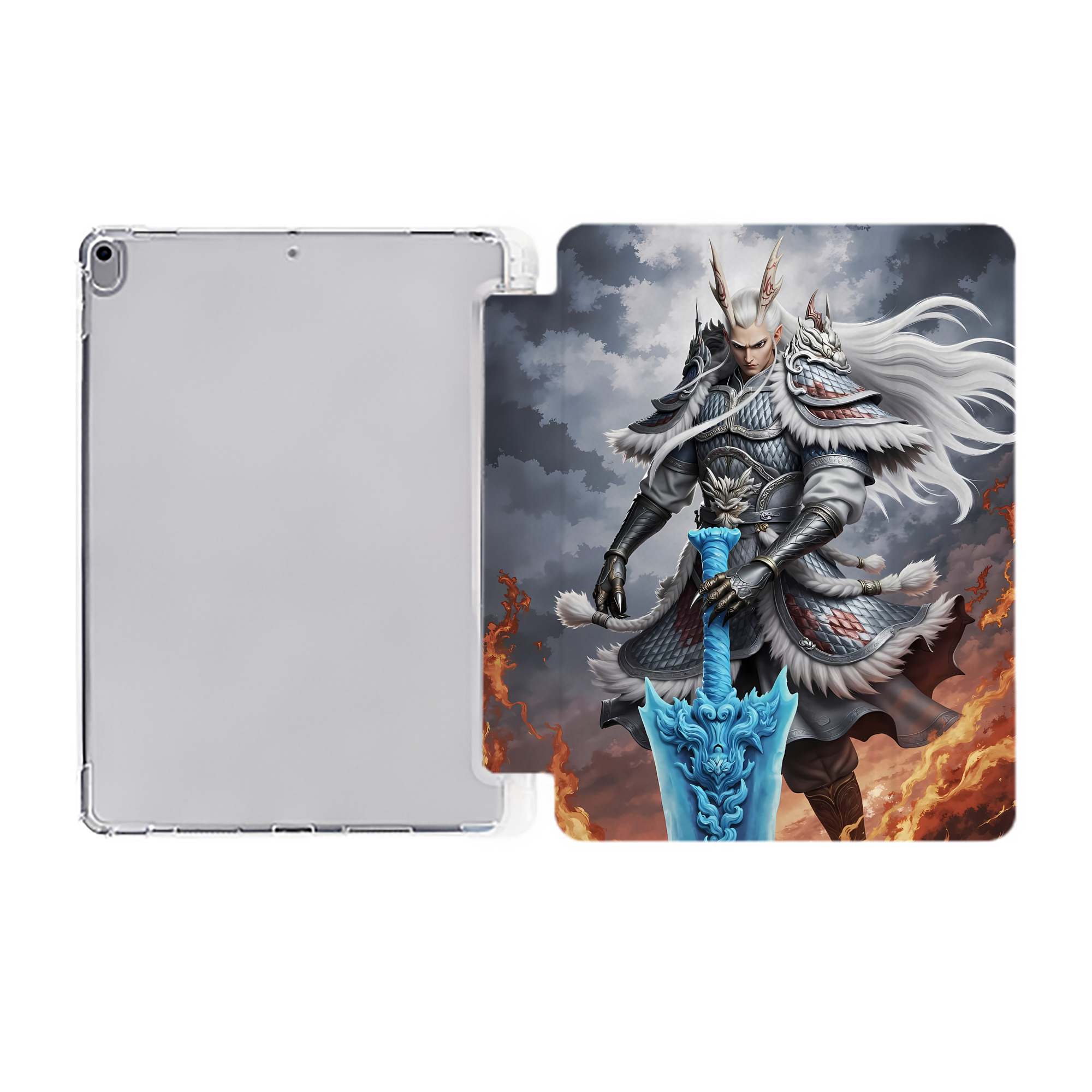 （画像用） Ne Zha 2 ナタ 魔童の大暴れ IPad ケース ペン収納付き 三つ折りスタンド PUレザー×シリコン 対応機種9.5/10.5/10.9インチ